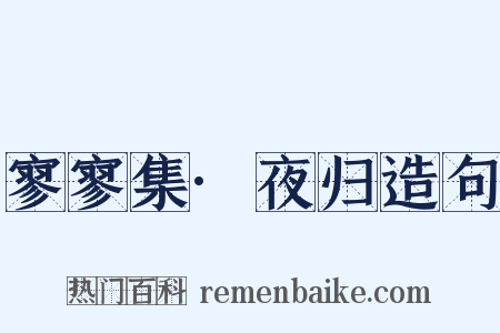 寥寥集·夜归造句是什么意思的图片